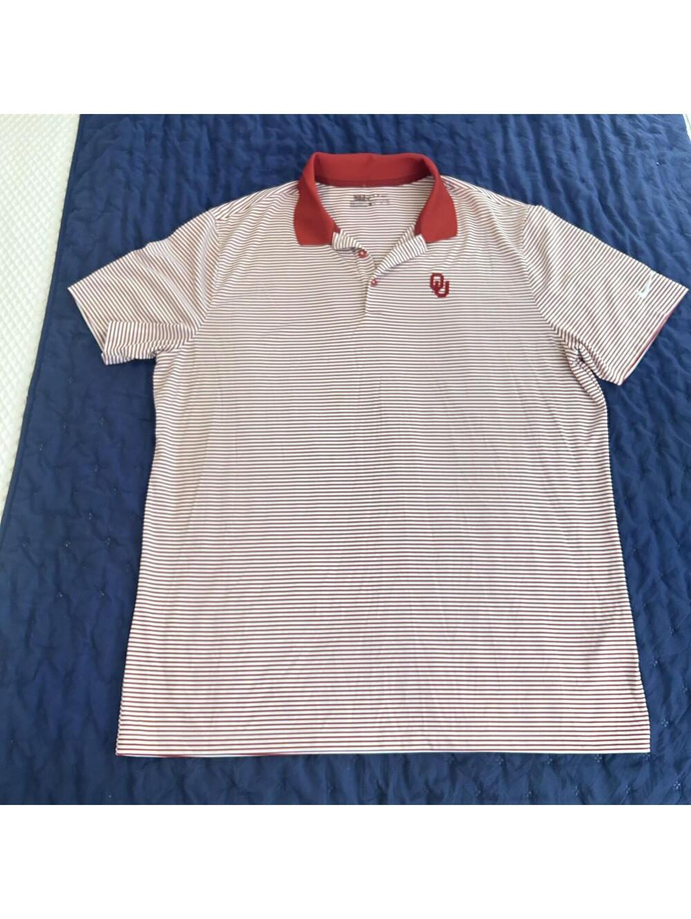 Nike Golf Dri-FIT Oklahoma Sooners Striped Polo Shirt XL
